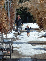 walking in the sculpture garden with mom